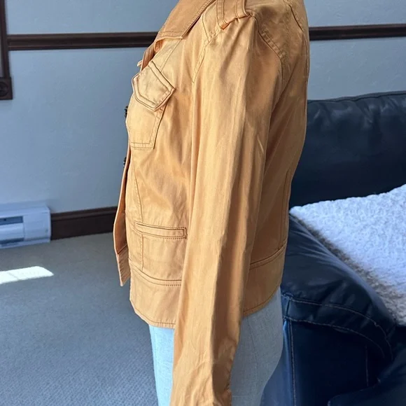 White House Black Market Yellow Utility Jacket - Picture 3 of 8